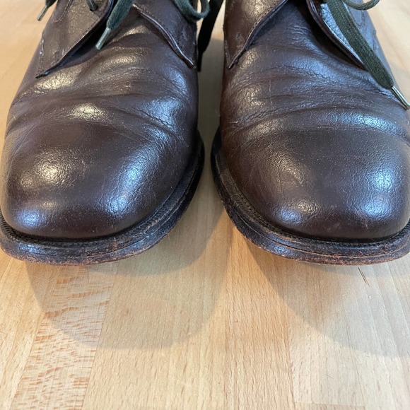 Vintage Florsheim Brown Pebbled Leather Oxfords - Picture 4 of 9